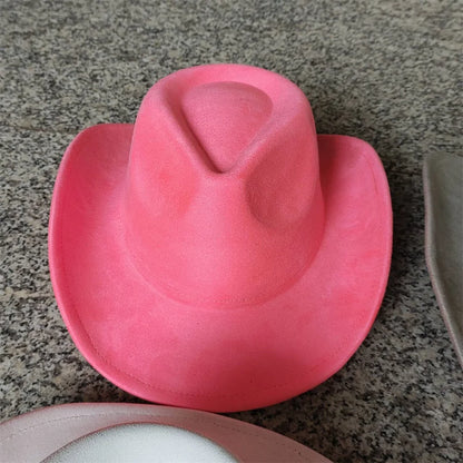 Classic Suede Leather 7.5CM Western Cowboy Women's Fedora Hat Men's Church Jazz Hat Fashion Travel Party Hat Denim Hat 2025