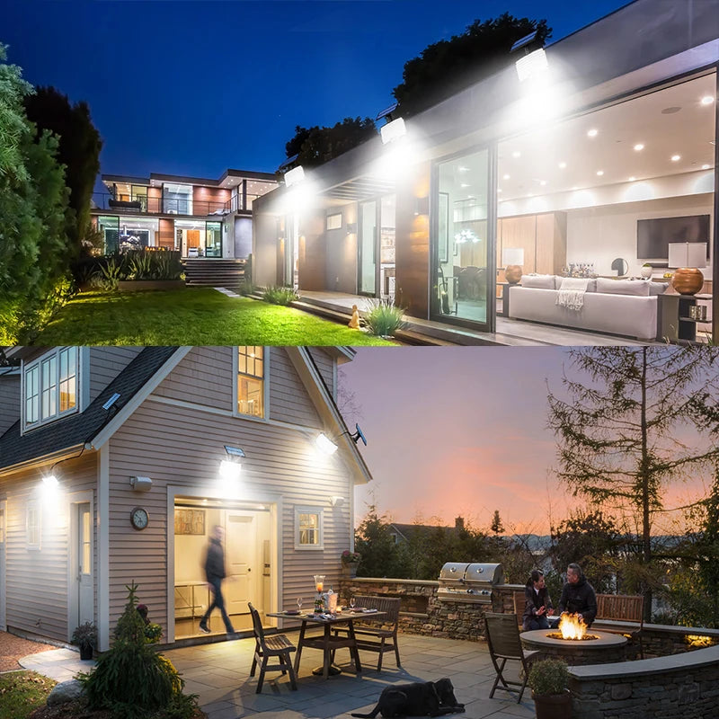 Lumière solaire extérieure Super lumineuse capteur de mouvement solaire forte puissance LED applique murale de jardin IP65 étanche 3 modes de fonctionnement