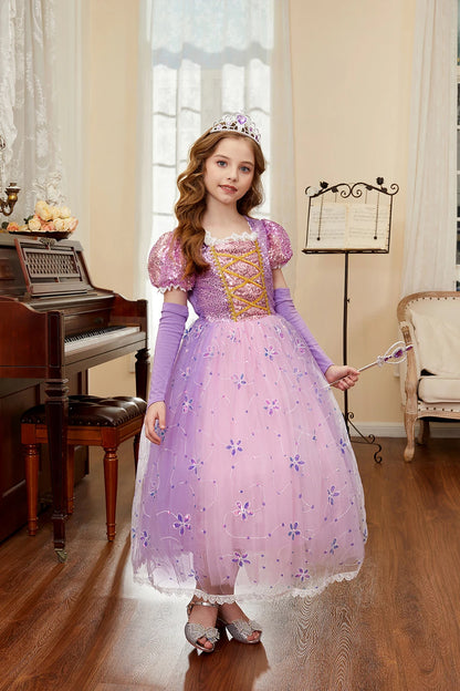 Robe de princesse pour filles, robe d'anniversaire à volants pour enfants, robe de Noël pour enfants,  spectacle, robes de cosplay fantaisie