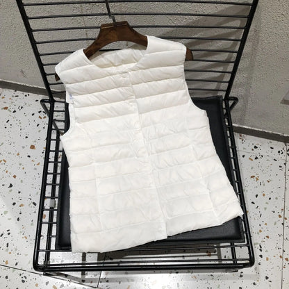 Doudoune sans manches pour femme, nouvelle collection printemps-hiver 2025, 90 % duvet de canard blanc, ultra légère, pliable, chaude, doublure en duvet