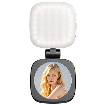 Magnetic Phone Selfie Light Mobile Phone Fill Light with Mirror Folding LED Phone Fill Light Rechargeable for Makeup Photography