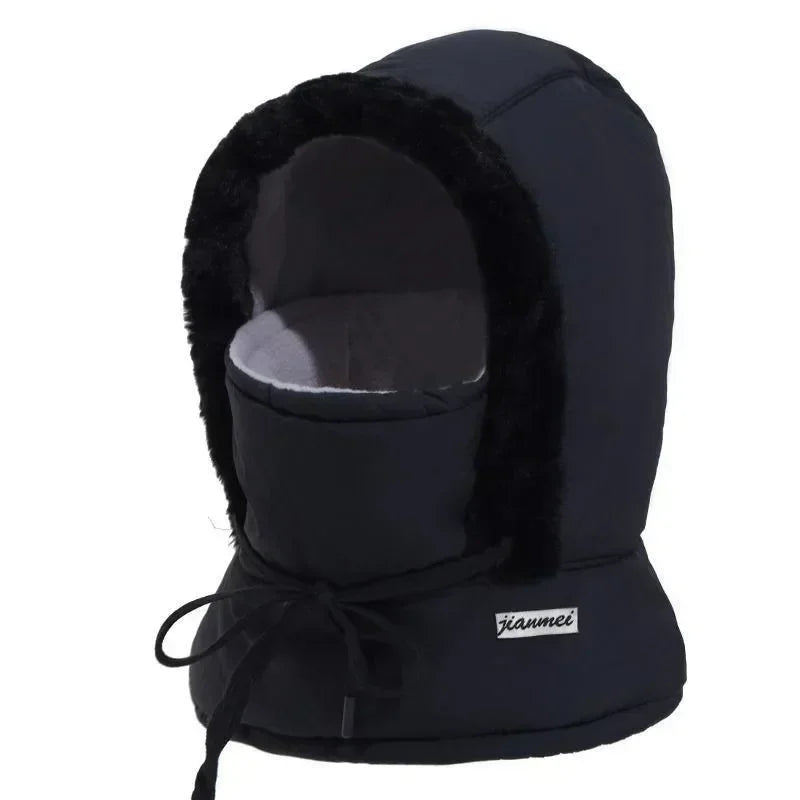Cagoule thermique pour temps froid, écharpe d'hiver, capuche coupe-vent, chapeau en peluche, chauffe-cou, masque facial de Ski pour les activités de plein air