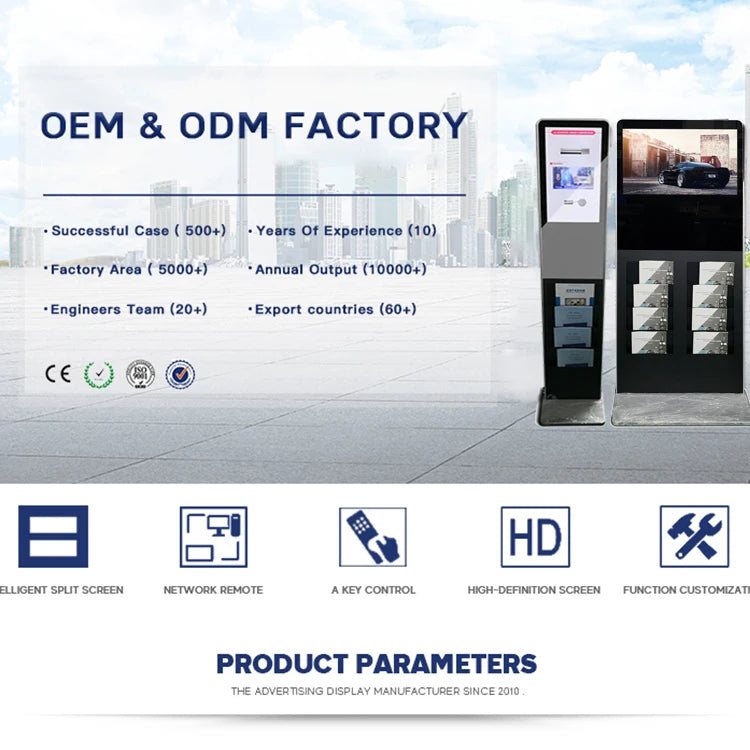 21.5 32 43 pouces centre commercial Android écran tactile interactif affichage de signalisation numérique support de sol Lcd kiosque d'auto-service