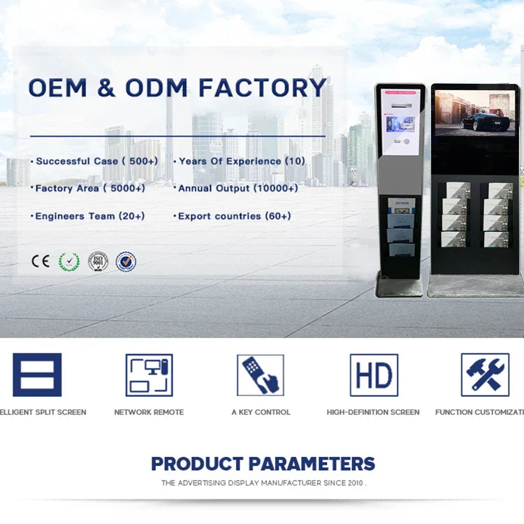 21.5 32 43 pouces centre commercial Android écran tactile interactif affichage de signalisation numérique support de sol Lcd kiosque d'auto-service