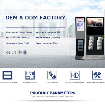 21.5 32 43 pouces centre commercial Android écran tactile interactif affichage de signalisation numérique support de sol Lcd kiosque d'auto-service