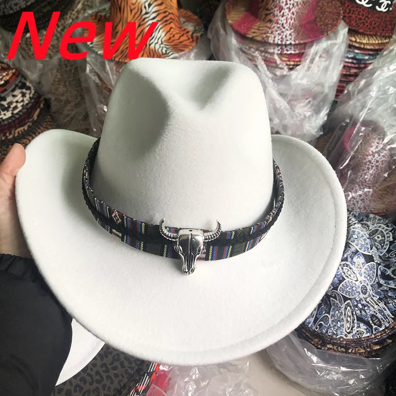 Cowboy hat various accessories cowboy hat monochrome felt hat men and women outdoor hat rider hat шляпа женская