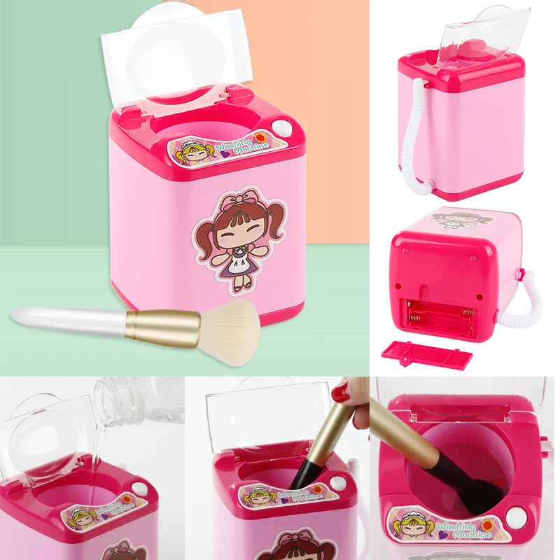 Mini machine à laver électrique pour pinceaux de maquillage - Nettoie et essore les pinceaux - Jouet pour brosses à maquillage - Œuf de beauté - Nettoie les pinceaux de maquillage