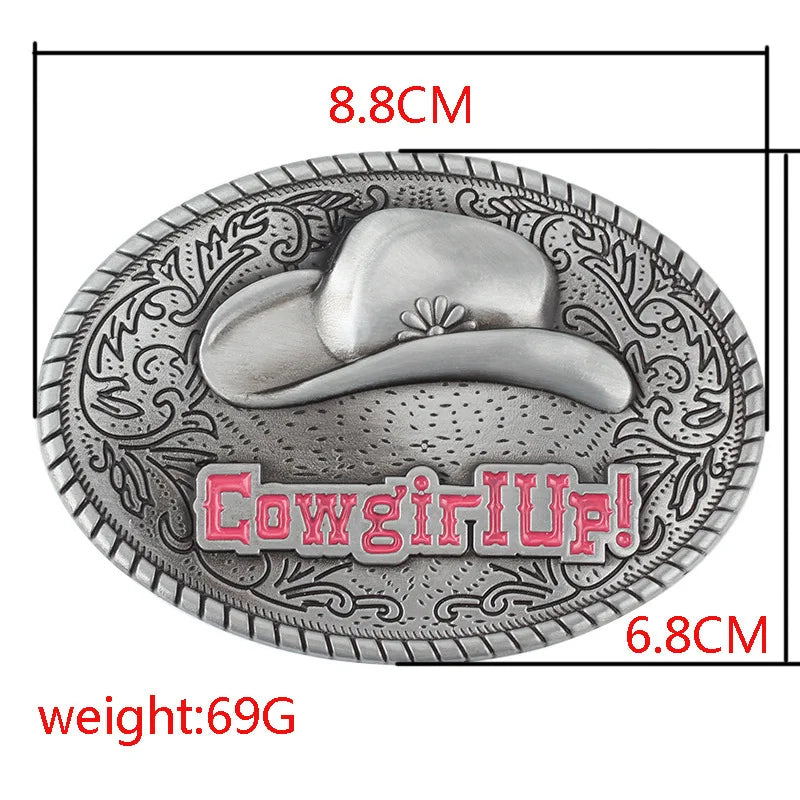 Boucle de ceinture de cow-girl, joli chapeau de cowboy rose pour fille