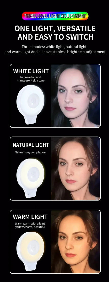 Lampe LED magnétique de poche pour Selfie, pour IPhone, IPad, téléphone portable, ordinateur portable, remplissage Flash, vidéo, Photo, lampe de photographie