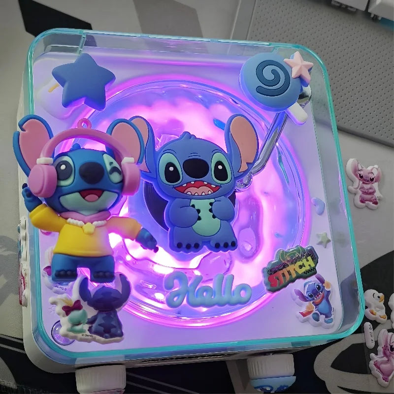 Lilo et Stitchou Enceinte Bluetooth Hello Kitty Kawaii Anime Kuromi Accessoires Portable Lumière RVB Décoration de Bureau Cadeau Fille