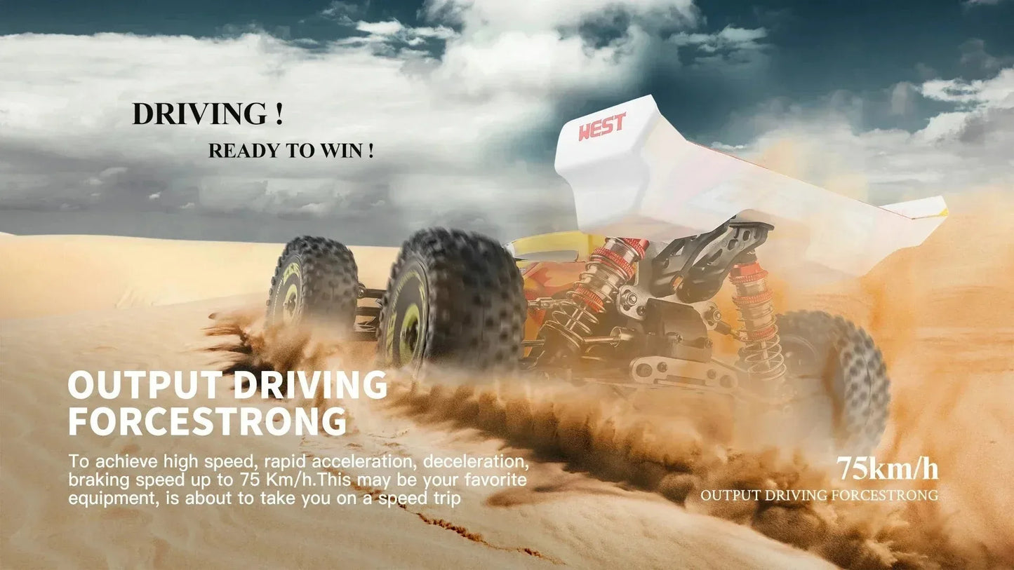 WLtoys 124016 124017 V8 75 km/h Voiture télécommandée électrique 4x4 sans balais haute vitesse tout-terrain Drift pour adultes