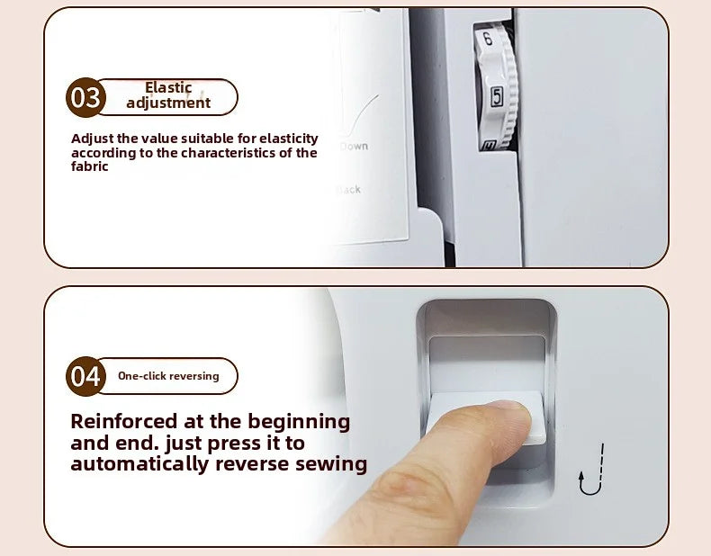 Sewing Machine, 12 Stitches Domestic Sewing Machine, Presser Foot, Overlock Machines, Electric Portable Pedal, Clothes Stitch