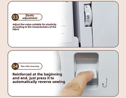 Sewing Machine, 12 Stitches Domestic Sewing Machine, Presser Foot, Overlock Machines, Electric Portable Pedal, Clothes Stitch