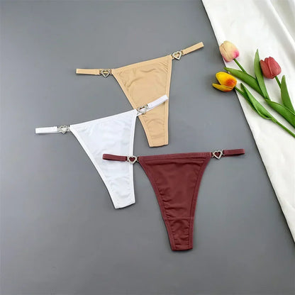 3PCS Rhinestone Strap G-String