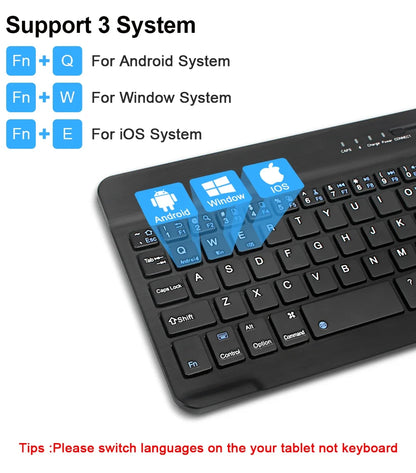 EMTRA Bluetooth Wireless Keyboard Portable Keyboard for Ipad Laptop Tablet Rechargeable Gaming Keyboard for Android IOS Windows