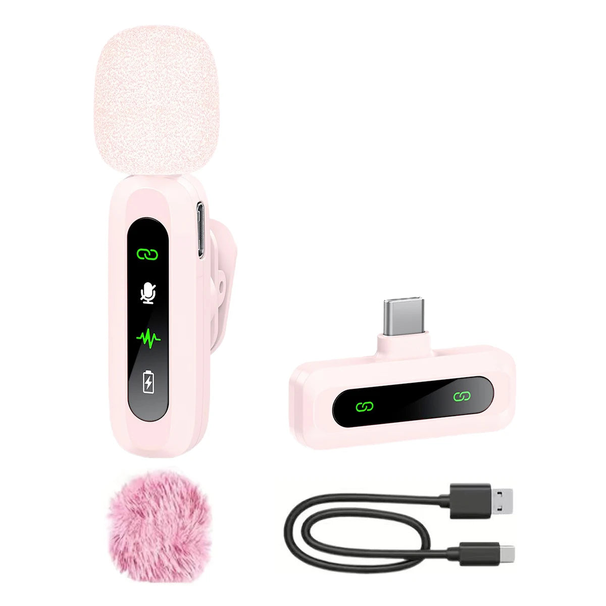 Microphone Lavalier sans fil pour iPhone Android PC enregistrement Audio vidéo suppression du bruit micros à clipser pour Tiktok en direct YouTube