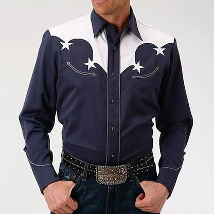 Western Denim Men's Shirt Comfortable and Soft Men's Clothing Long Sleeve Shirt Daily Wear Denim Shirt Fashion Button Design