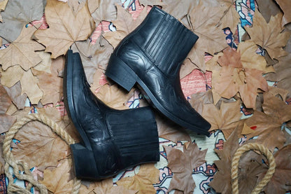 New Men's Boot Handmade Wedge Ankle Boots for Men Western Cowboy Boots Unisex Men's Leather Shoes Hard-Wearing