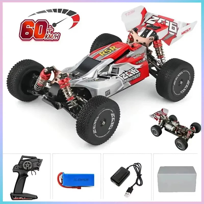 WLtoys 124016 124017 V8 75 km/h Voiture télécommandée électrique 4x4 sans balais haute vitesse tout-terrain Drift pour adultes