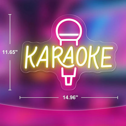 Karaoke Night Neon Sign LED Dimmable Neon Light for Live on Air Music Room Bar Open Music Studio Game Room Party Wall Decor Gift
