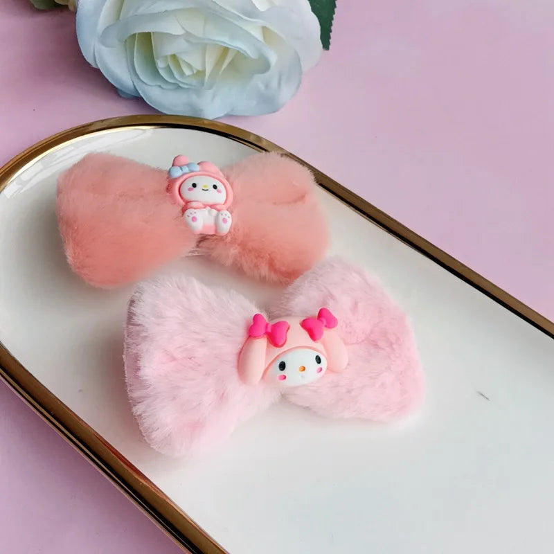 Kawaii Hair Accessories Side Clips That Won Hurt Hair Cute Cartoon Kuromi With Multiple Colors Choose Two Designs Girl Gift Toy