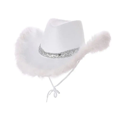 Women Funny Cowboy Accessory Performance Costume Party Cowboy Hat Sequin Cowgirl Hats Cowgirl Hat Bachelorette Party Hat
