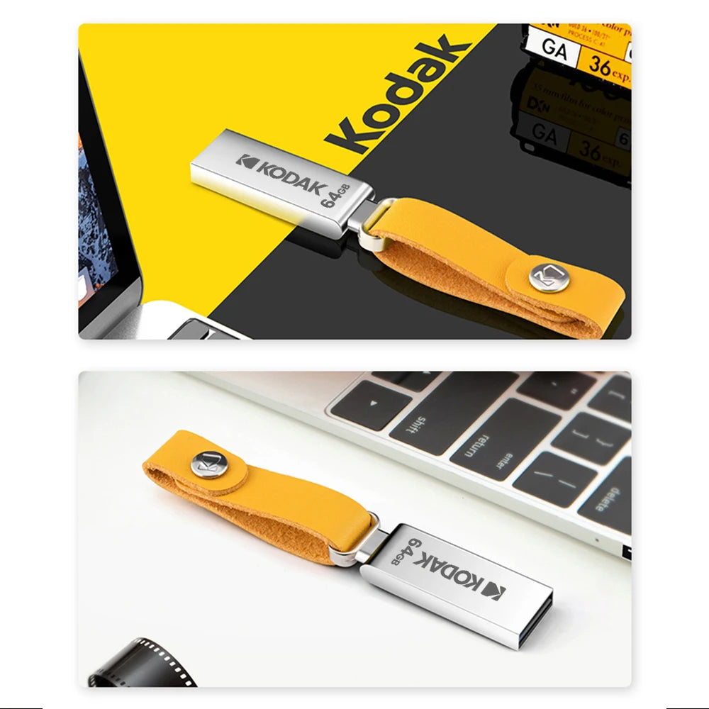 100% Original KODAK Mini metal 32GB 64GB 128GB USB Flash Drive lanyard for keys pen drive USB2.0 thumb drive