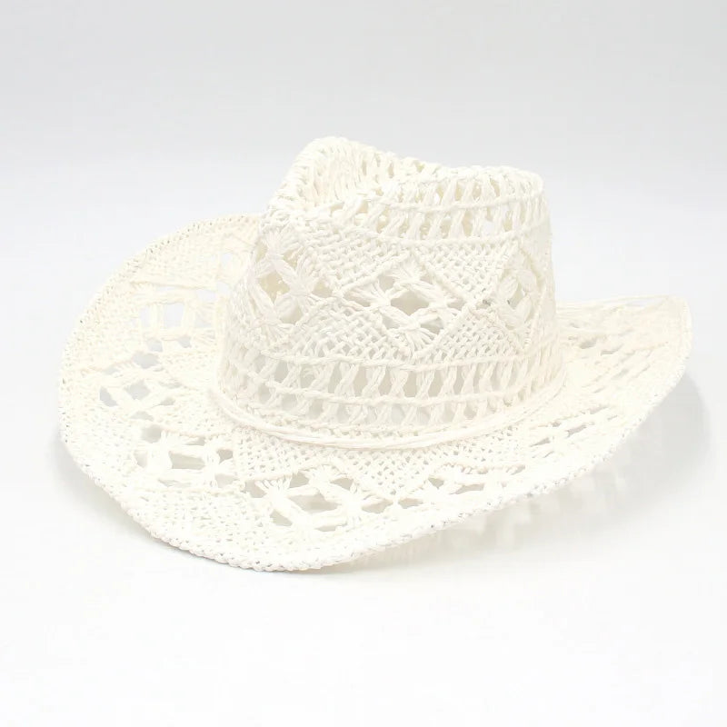 Chapeau de cowboy pour femme, casquette de cow-girl , accessoires pour les vacances, chapeau de paille