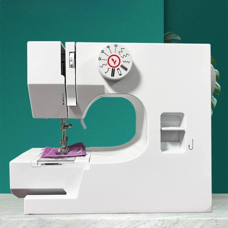 Machine à coudre, 12 points, machine à coudre domestique, pied-de-biche, surjeteuses, pédale portable électrique, couture de vêtements
