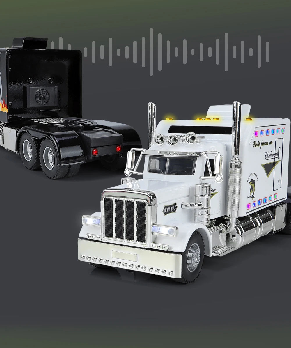 1/24 American Tractor Peterbilt 389 Alloy Simulation Diecast Model Car Collection Christmas Gifts Sound & Light Toys For Kids