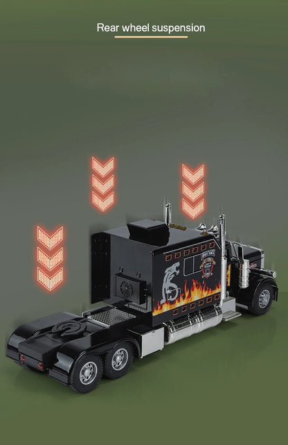 1/24 American Tractor Peterbilt 389 Alloy Simulation Diecast Model Car Collection Christmas Gifts Sound & Light Toys For Kids