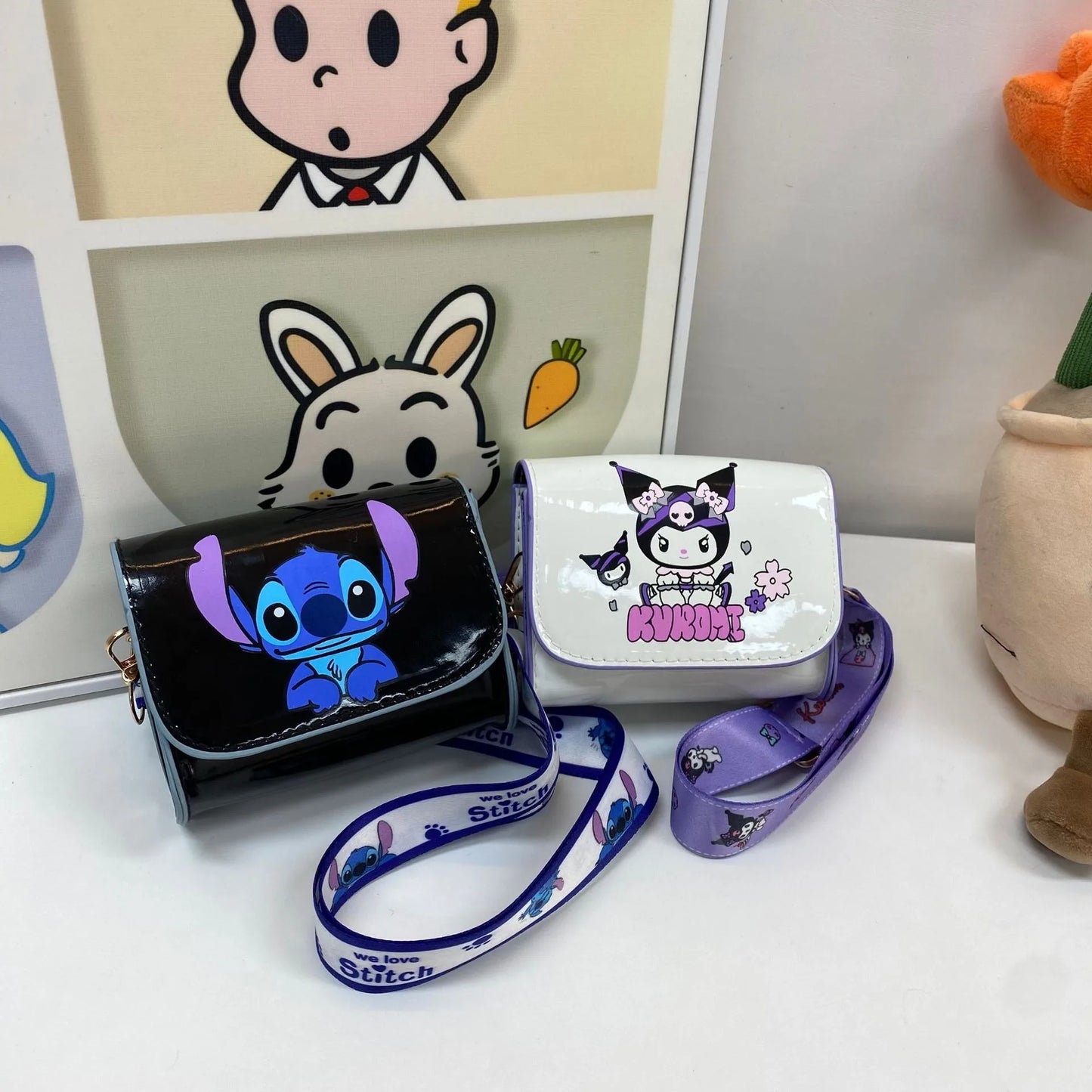 Sacs à bandoulière mignons Anime Kuromi Stitchou pour filles et femmes, marque de luxe, mini sacs de créateur de haute qualité, cadeaux