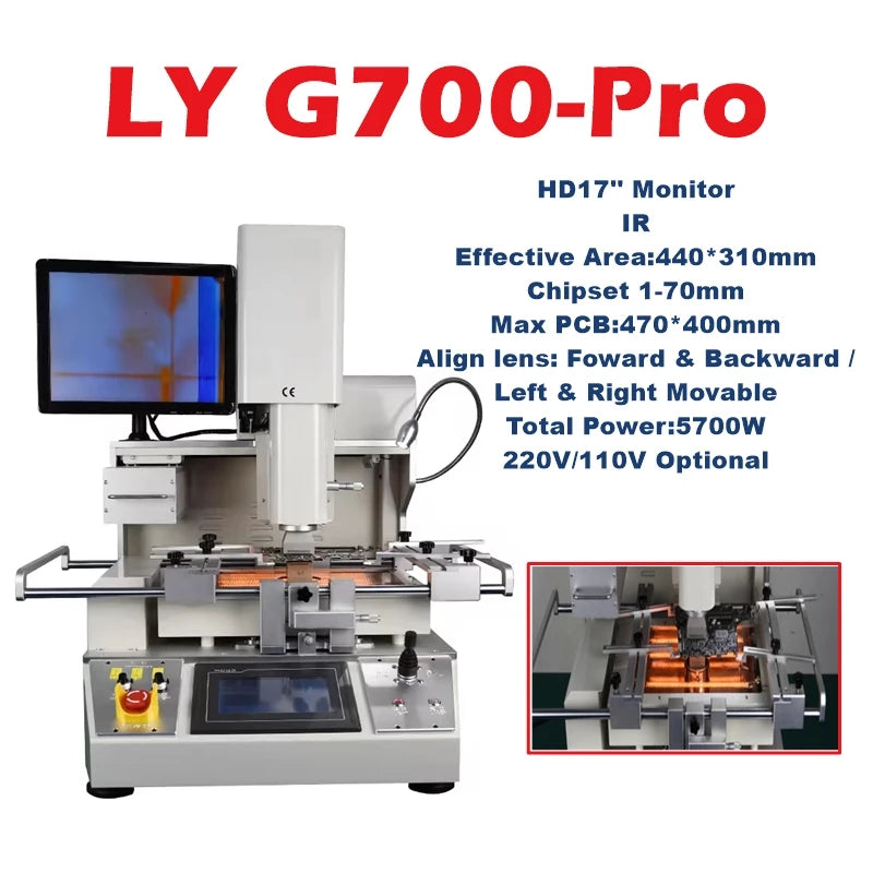 LYBGA G700 5300W Station de retouche optique BGA à air chaud haute précision pour la réparation de cartes PCB et la machine à souder