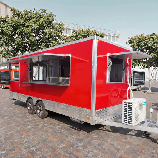 Customzied Food Truck Trailer for Sale Mobile Crepe Pizza Cart Tent Caravan for Camping And Catering