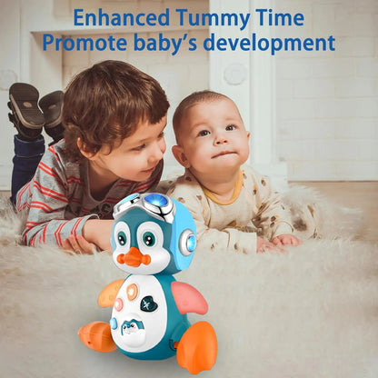 Penguin Musical Baby Crawling Toys Infant Moving Walking Dancing Toys with Light Toddler Interactive Development Tummy Time Gift