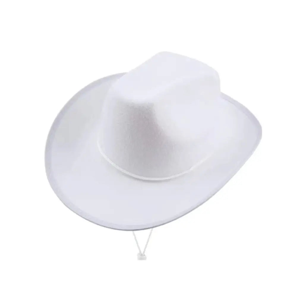 Chapeau de cowboy pour femmes et hommes, accessoire de cowboy, chapeau de princesse en feutre, chapeau de fête d'enterrement de vie de jeune fille, costume de fête, cosplay, chapeau de cowgirl, performance