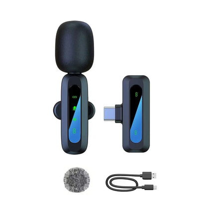 Microphone Lavalier sans fil pour iPhone Android PC enregistrement Audio vidéo suppression du bruit micros à clipser pour Tiktok en direct YouTube