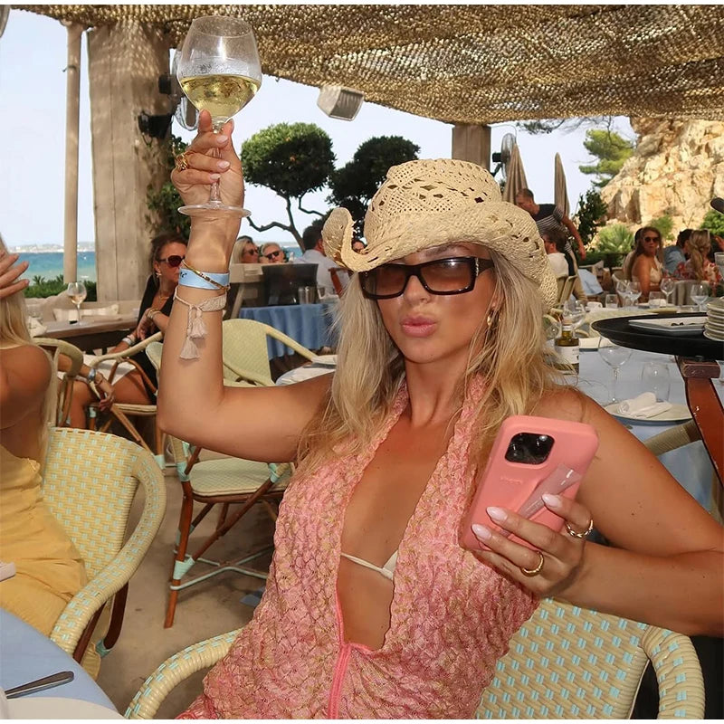 Chapeau de cowboy pour femme, casquette de cow-girl , accessoires pour les vacances, chapeau de paille