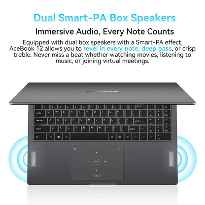 Ordinateur portable Blackview AceBook 12 Win 11 16'' FHD IPS, Intel I5-1030NG7, 16 Go de RAM, 512 Go de SSD, bouton d'alimentation 2 en 1 avec empreinte numérique