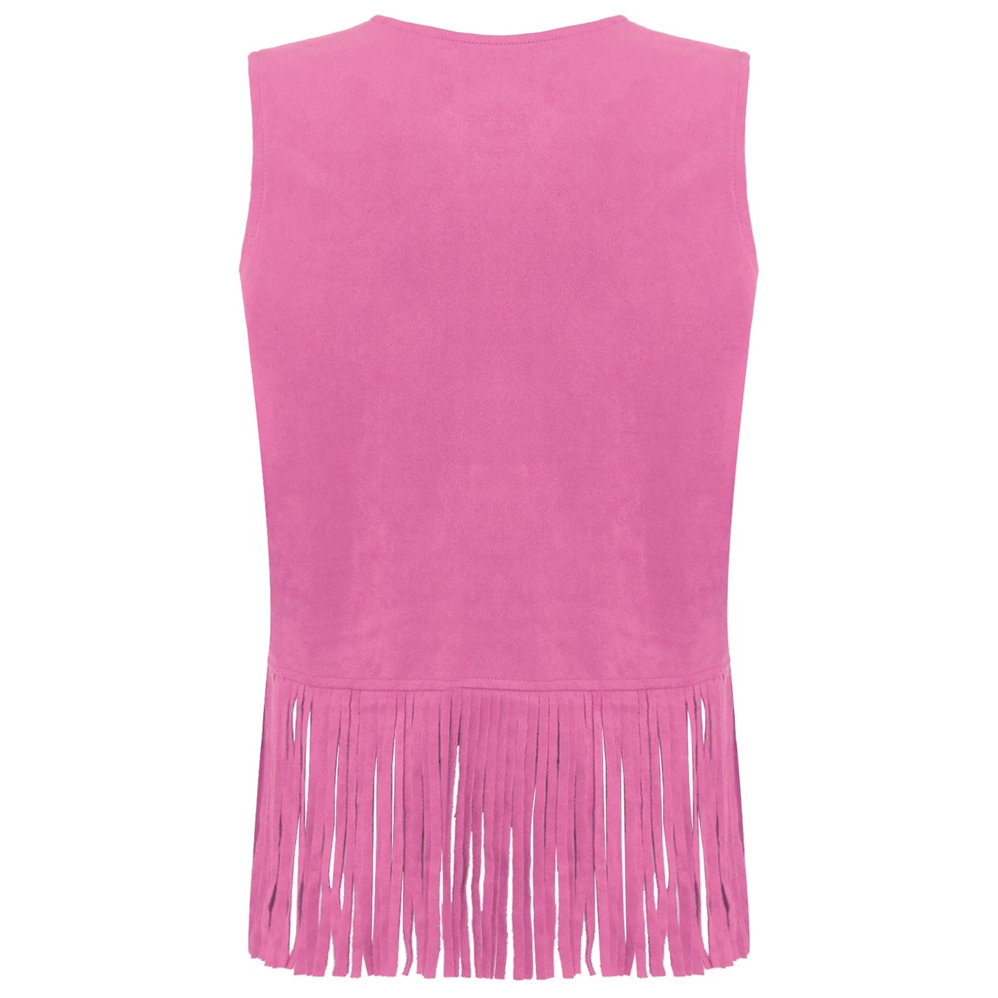 Débardeur vintage à franges style cowgirl hippie style années 70 pour femme, style disco, style années 70, ajouré, pompon, gilet en faux daim