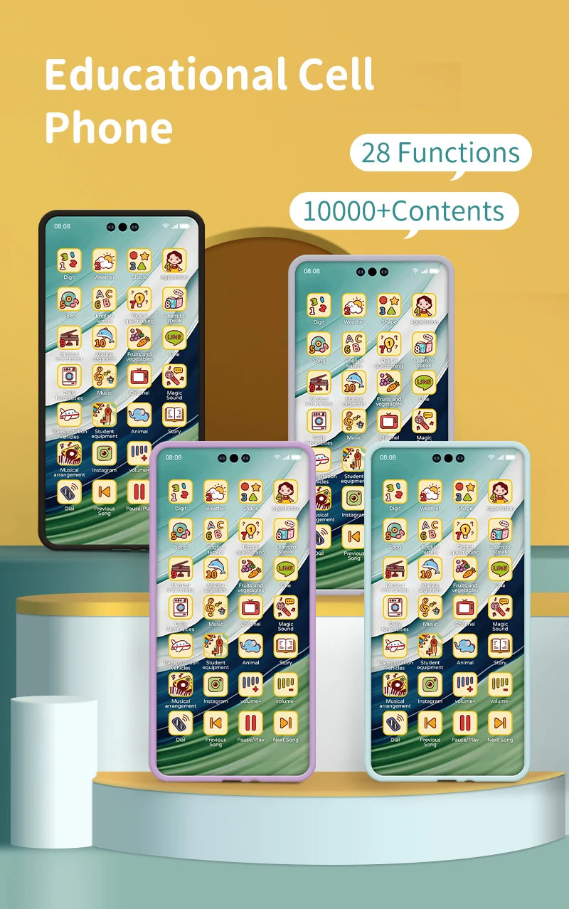 Toy Cell Phone Educational Toys Children Simulation Phone Toy Phone Mobile Early Educational Toy Learning Cellphone Model Toy