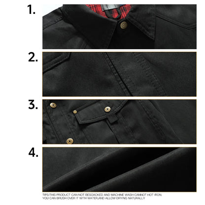 Vestes pour hommes, printemps, chemise doublée en flanelle, manteau, veste décontractée à boutons-pression, style cowboy occidental, haut de haute qualité, taille US