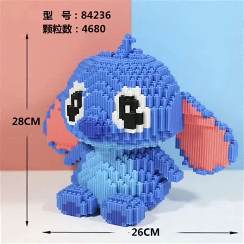 Large Stitch Building Block Assembly Toy, DIY Children's Toy, Birthday Gift, 3D Puzzle, Desktop Decoration, 30cm
