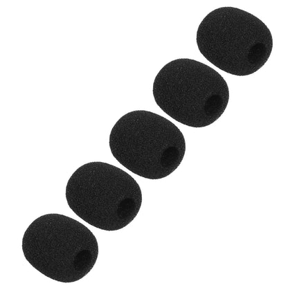 Mini bonnettes anti-vent pour microphone, protections en mousse pour micro-casque, noir, lot de 5 pièces