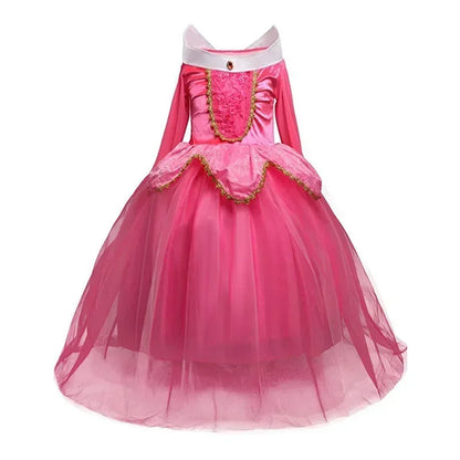 Fantasy Girls Sleeping Beauty Aurora Cosplay Princess Dress Kids Halloween Carnival Birthday Costume Party Clothing 3-10Years