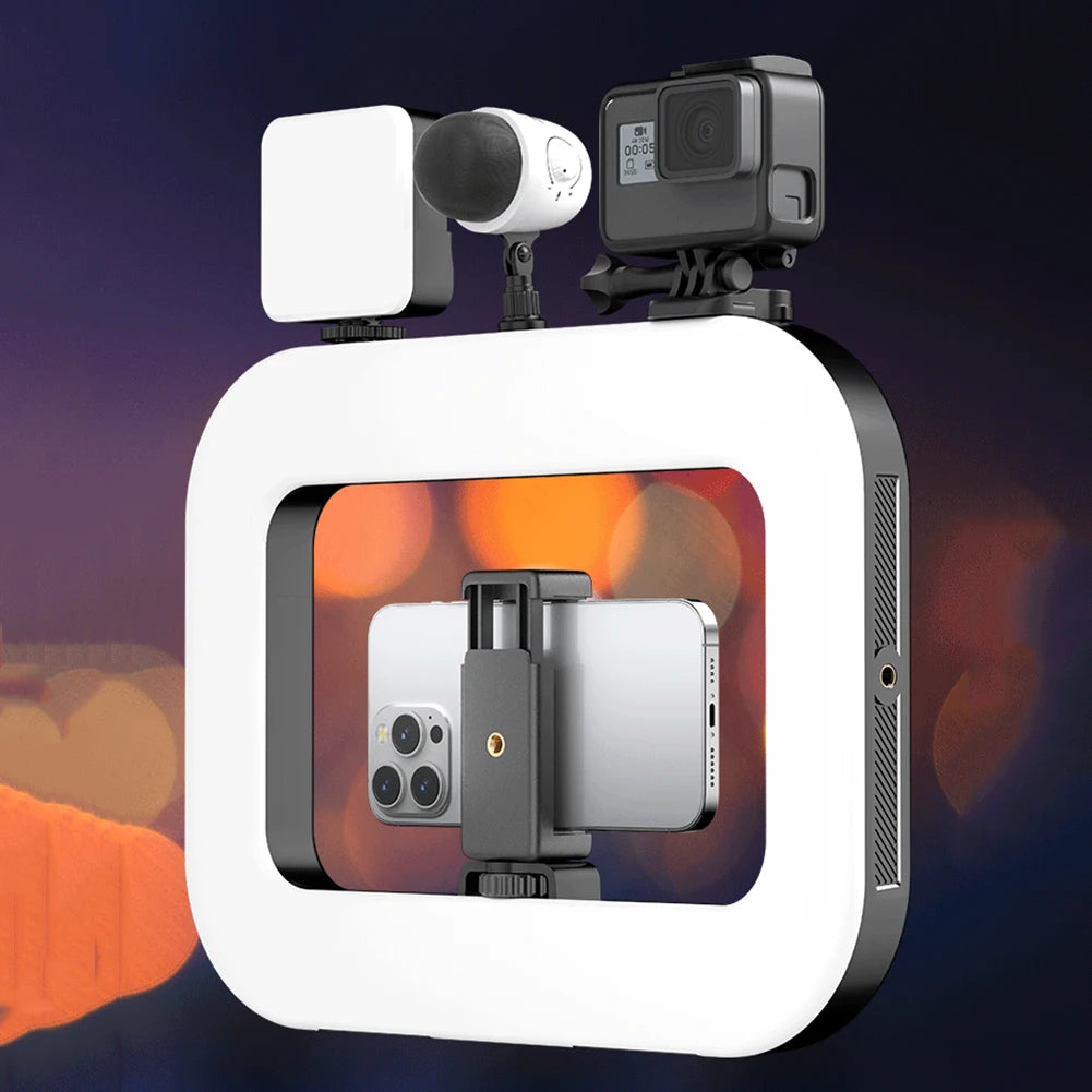 LED Phone Light Light Cell Phone Handheld Stabilizer W/ Ring Light for Camera Smartphone YouTube
