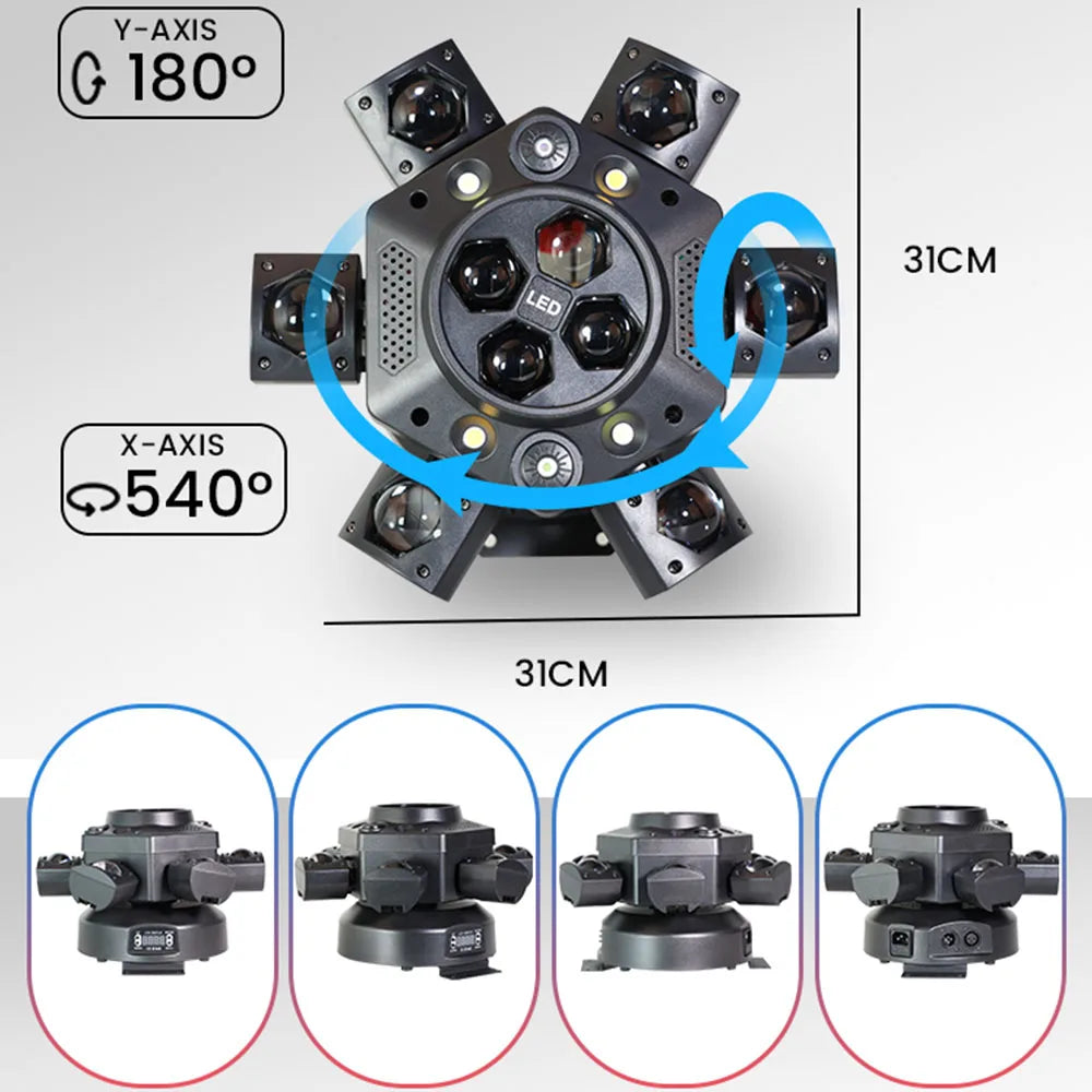 6 Arm LED Moving Head Lights RGBW 150W Lyre Beam Party Lights With Remote Sound DMX Disco DJ Stage Light for Karaoke Nightclub