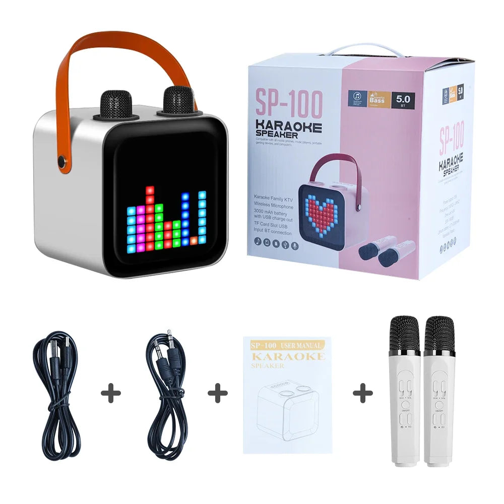 Best-Selling Karaoke Speaker Machine with Two Wireless Microphones & LED Screen，Minimum Order Quantity 2 Pieces