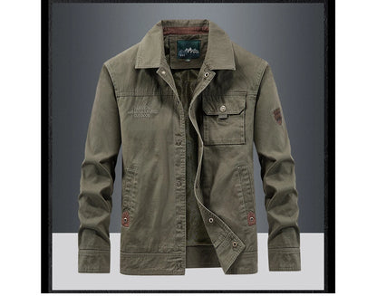 Vestes en coton pour hommes, tendance, printemps-automne, vêtements d'extérieur, coupe-vent, col rabattu, vestes tactiques, 5XL