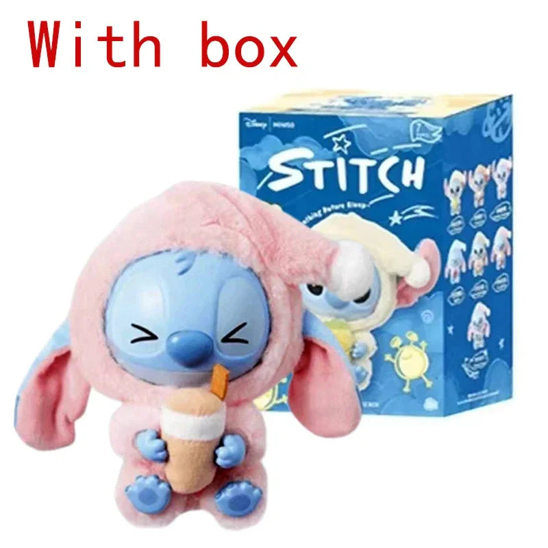 Stitchou Eat Something Before Sleep Series Blind Box Plush Vinyl Toys Cute Doll Replica Mystery Box Bag Pendant Decor Gift